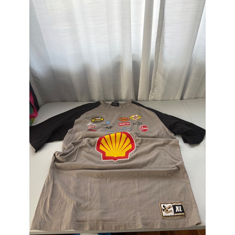 Chase Authentics Kevin Harvick 29 Shell NASCAR Racing Raglan T-Shirt Mens XL Gra